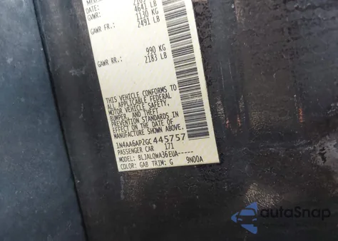 2016 Nissan Maxima 3.5 Platinum/3.5 S/3.5 Sl/3.5 Sr/3.5 Sv z USA, uszkodzony, nr VIN 1N4AA6AP2GC445757